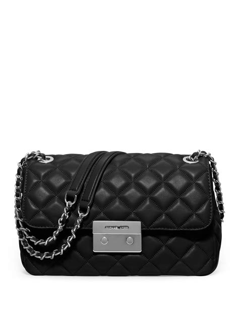 michael kors sloan chain large black shoulder bags|Michael Kors sloan shoulder bag.